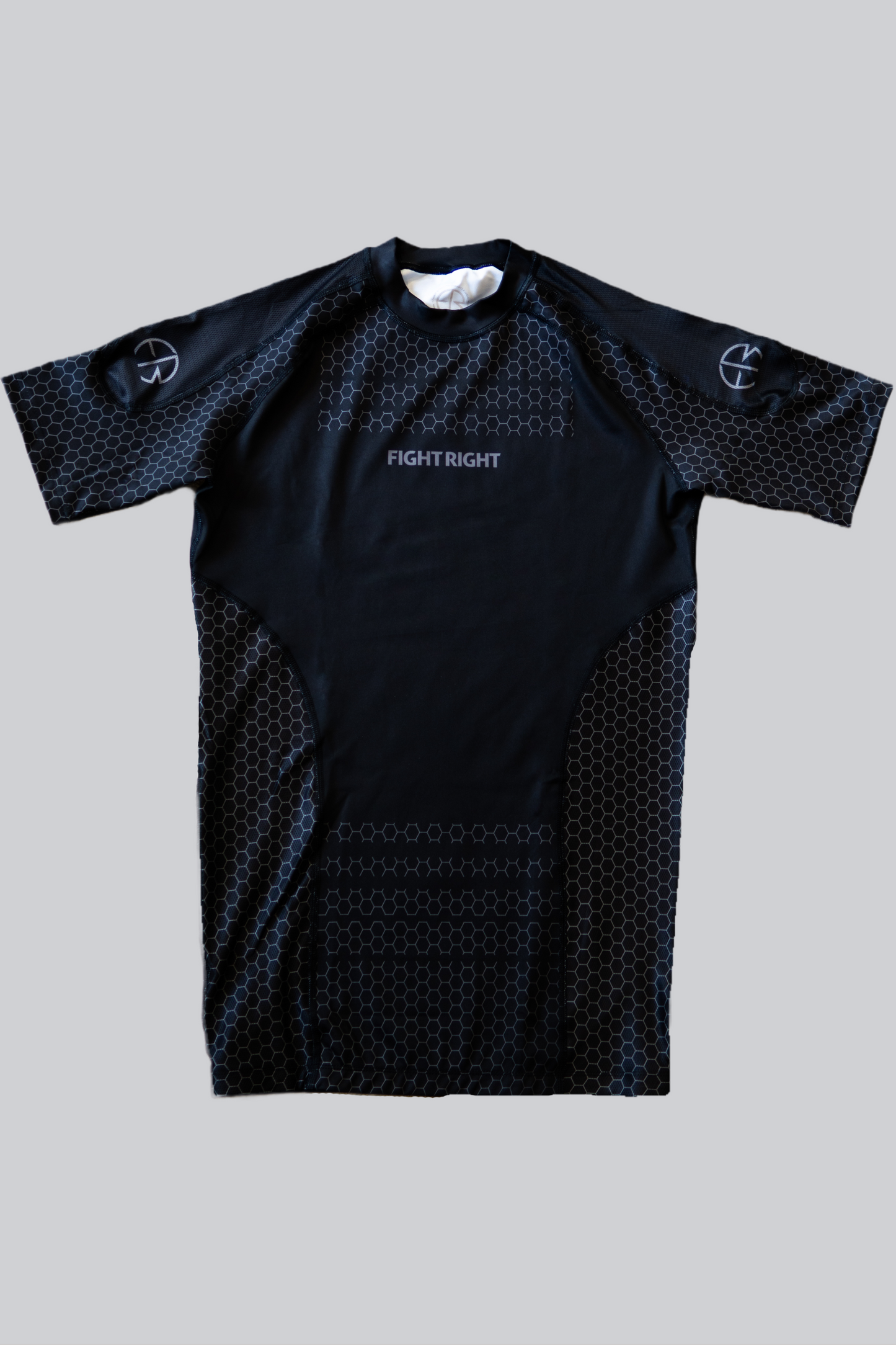 Lunar Black Rash Guard - Short Sleeve