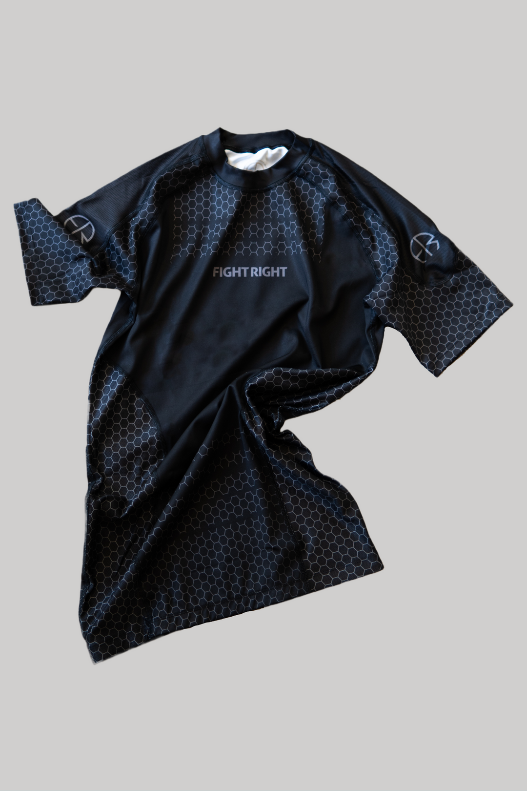 Lunar Black Rash Guard - Short Sleeve